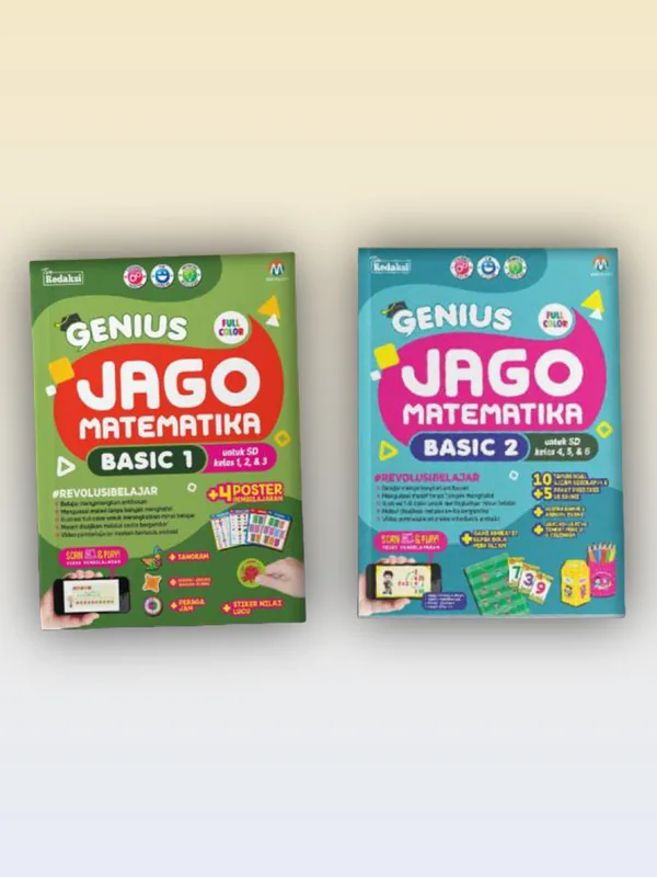 Sampul buku Genius Jago Matematika Basic 1 dan 2