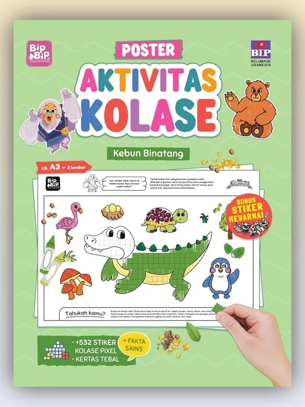 Sampul buku Poster Aktivitas Kolase: Kebun Binatang Bipbip dan Sahabat Nusantara