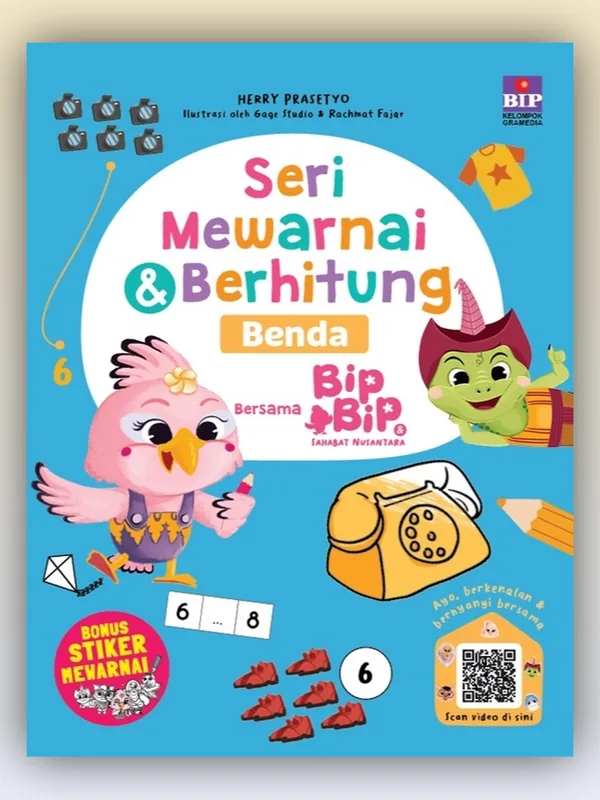 Sampul buku Buku Seri Mewarnai dan Berhitung: Benda Bersama Bip Bip dan Sahabat Nusantara
