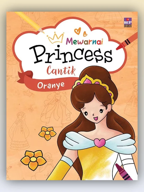 Sampul buku Mewarnai Princess Cantik: Oranye