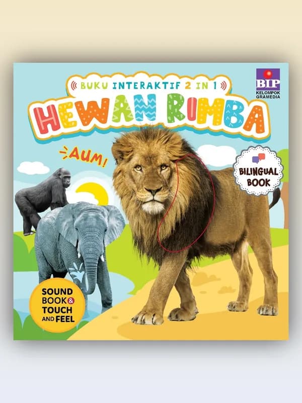 Sampul buku Buku Interaktif 2 in 1: Hewan Rimba