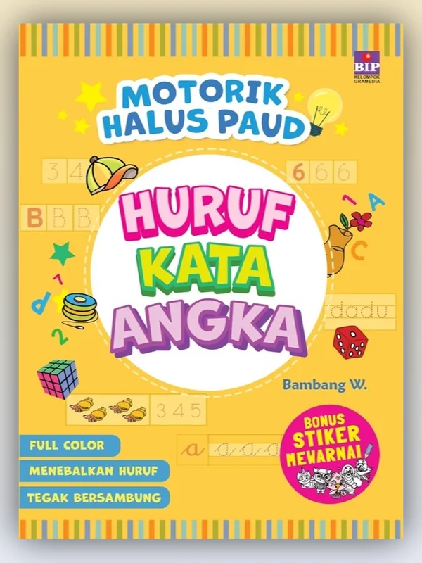 Sampul buku Motorik Halus PAUD Huruf-Kata-Angka