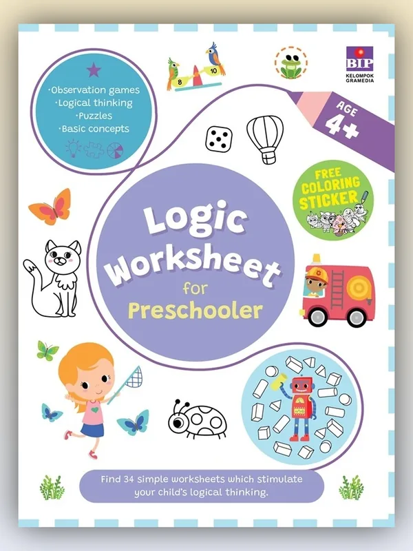 Sampul buku Logic Worksheet for Preschooler 4+