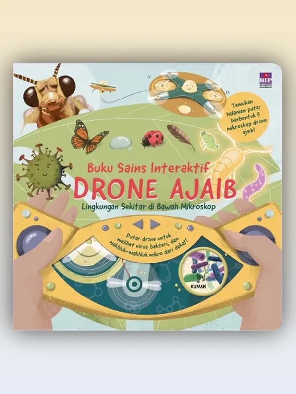 Sampul buku Buku Sains Interaktif Drone Ajaib: Lingkungan Sekitar di Bawah Mikroskop