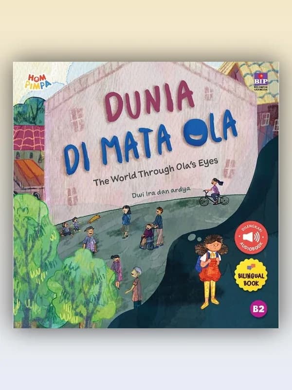 Sampul buku Dunia di Mata Ola (The World through Ola's Eyes)