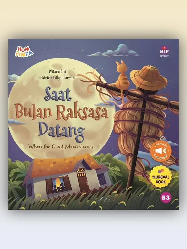 Sampul buku Saat Bulan Raksasa Datang (When the Giant Moon Comes)