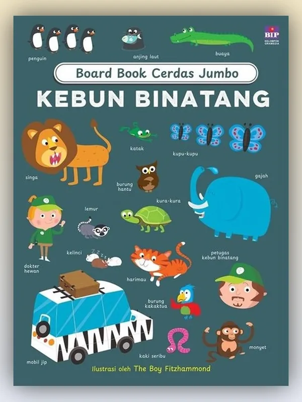Sampul buku Board Book Cerdas Jumbo: Kebun Binatang