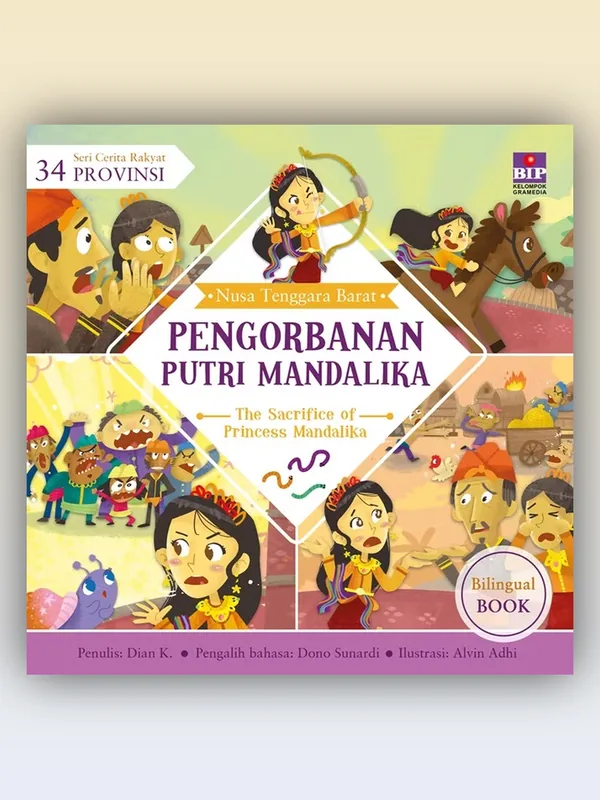 Sampul buku Seri Cerita Rakyat 34 Provinsi: Nusa Tenggara Barat: Pengorbanan Putri Mandalika