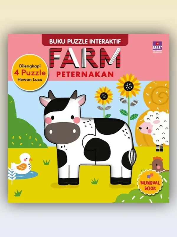 Sampul buku Buku Puzzle Interaktif: Farm (Peternakan).