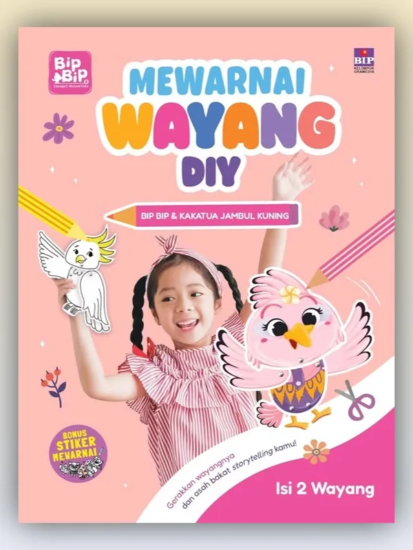Sampul buku Aktivitas Wayang Bip Bip & Sahabat Nusantara: Bip Bip dan Burung Kakak Tua Jambul Kuning