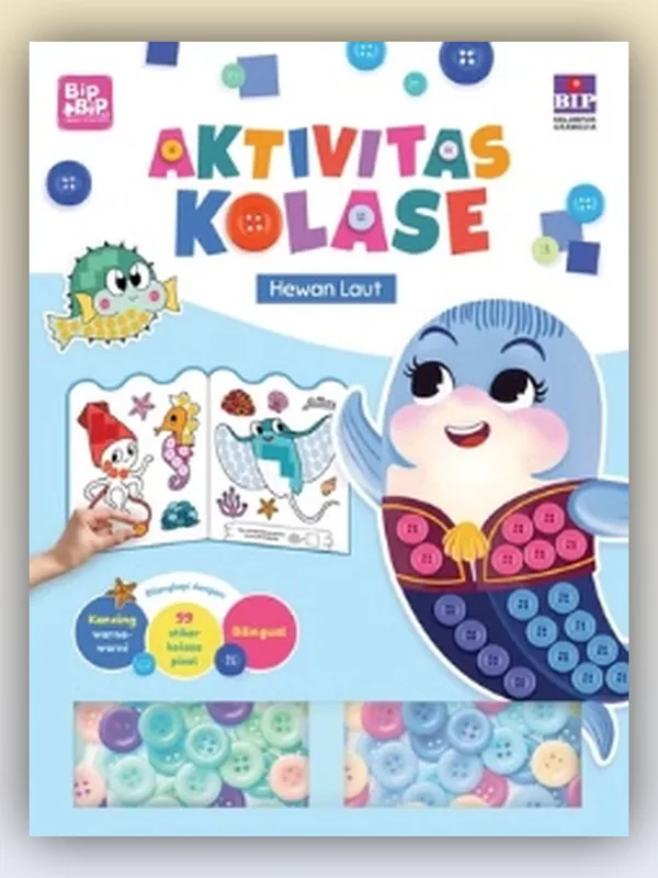 Sampul buku Aktivitas Kolase Bip Bip & Sahabat Nusantara: Hewan Laut