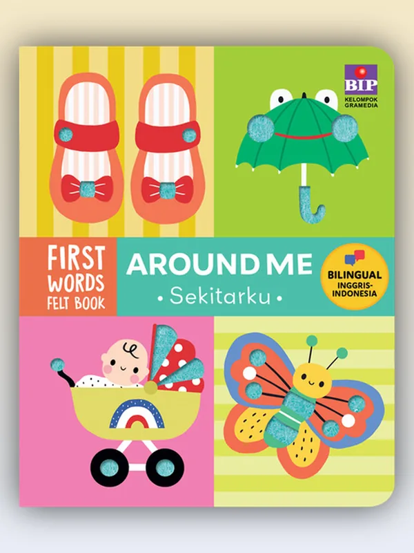 Sampul buku First Words Felt Book: Around Me (Sekitarku)