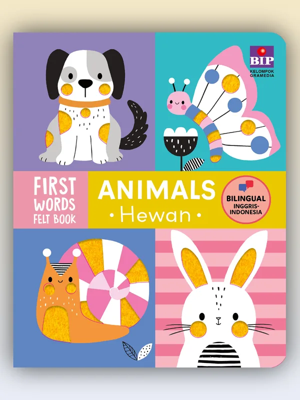 Sampul buku First Words Felt Book: Animals (Hewan)
