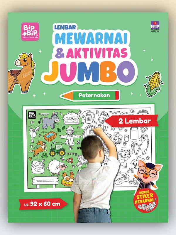 Sampul buku Lembar Mewarnai & Aktivitas Jumbo: Peternakan
