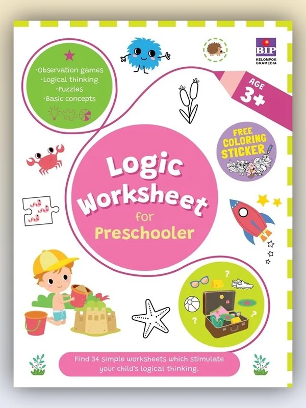 Sampul buku Logic Worksheet for Preschooler 3+