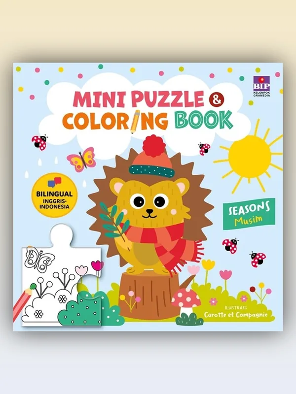 Sampul buku Mini Puzzle & Coloring Book: Musim (Boardbook)