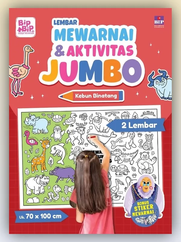 Sampul buku Lembar Mewarnai & Aktivitas Jumbo: Kebun Binatang