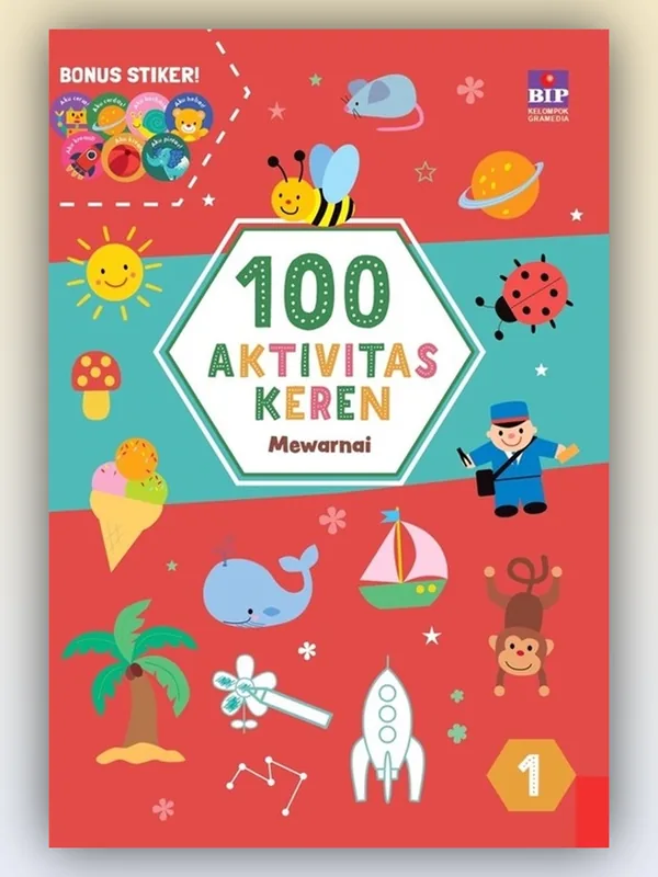 Sampul buku 100 Aktivitas Keren: Mewarnai