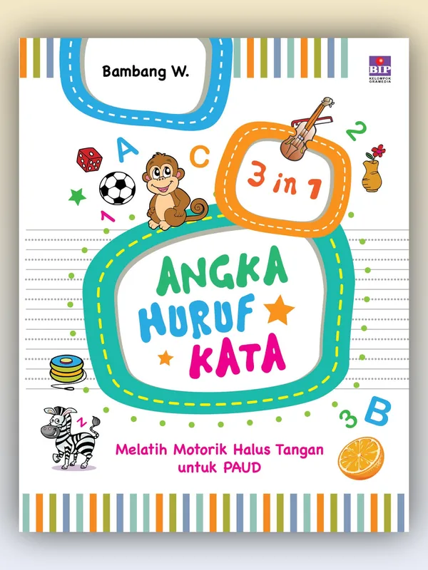 Sampul buku 3 in 1 Kata Huruf Angka