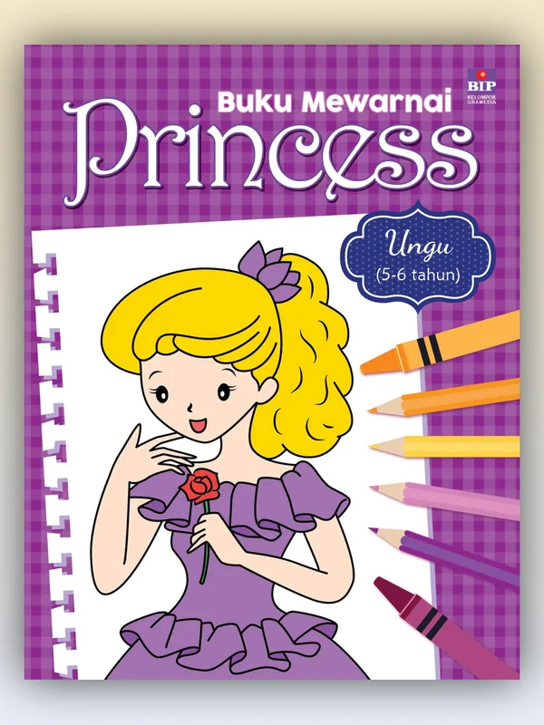 Sampul buku Coloring Book Princess: Ungu