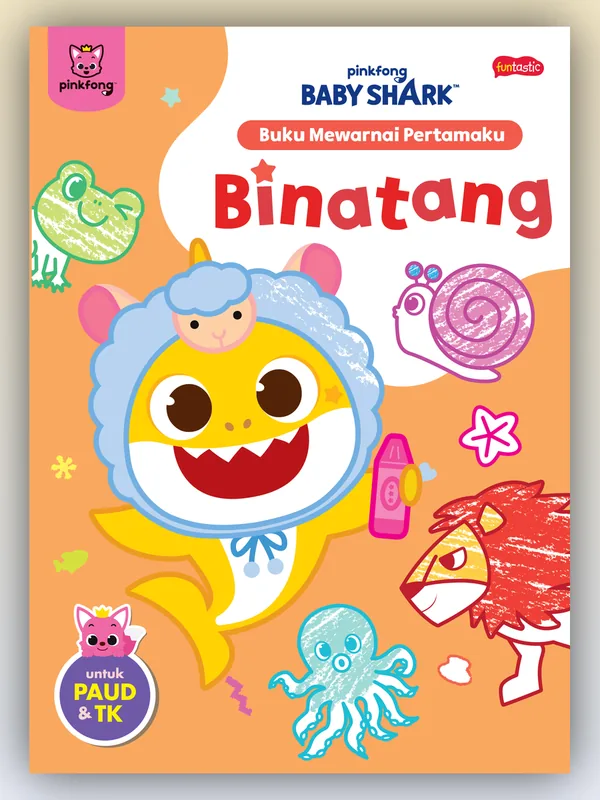 Sampul buku Pinkfong Baby Shark Buku Mewarnai Pertamaku - Binatang