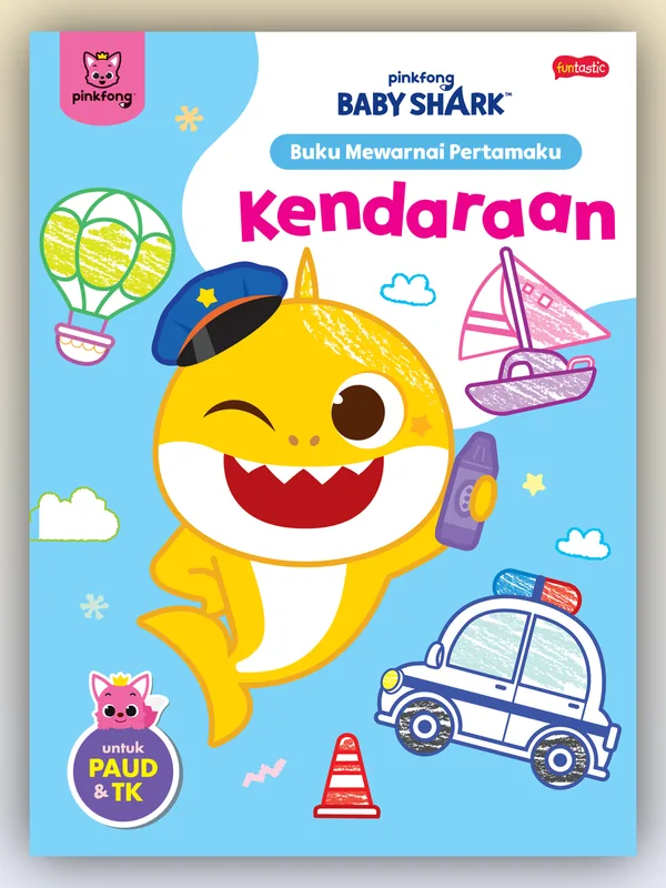 Sampul buku Pinkfong Baby Shark Buku Mewarnai Pertamaku - Kendaraan